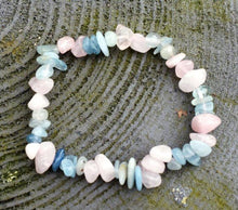 Load image into Gallery viewer, Rose Quartz & Aquamarine Crystal Bracelet