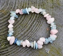 Load image into Gallery viewer, Rose Quartz & Aquamarine Crystal Bracelet