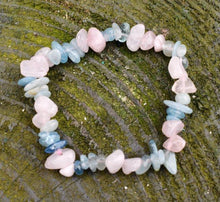 Load image into Gallery viewer, Rose Quartz & Aquamarine Crystal Bracelet