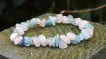 Load image into Gallery viewer, Rose Quartz & Aquamarine Crystal Bracelet