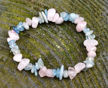 Load image into Gallery viewer, Rose Quartz & Aquamarine Crystal Bracelet