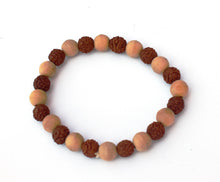 Load image into Gallery viewer, Rudraksha & Sandalwood Beads Bracelet