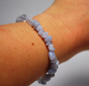 Blue Lace Agate Crystal Chips Bracelet
