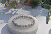 Load image into Gallery viewer, Blue Lace Agate Polished Beads Crystal Bracelet