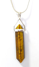 Load image into Gallery viewer, Tigers Eye Crystal 925 Silver Pendant & 18" Silver Chain Necklace