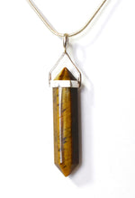 Load image into Gallery viewer, Tigers Eye Crystal 925 Silver Pendant & 18" Silver Chain Necklace
