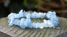Load image into Gallery viewer, Aquamarine Crystal Stone Chips Bracelet Gift Wrapped Inc Healing Benefits Tag |Reiju