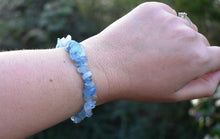 Load image into Gallery viewer, Aquamarine Crystal Stone Chips Bracelet Gift Wrapped Inc Healing Benefits Tag |Reiju