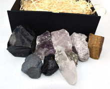 Load image into Gallery viewer, Large Natural Raw Crystal Chunk Quartz, Obsidian,Tigers Eye Hematite etc In Gift Set Box |Reiju
