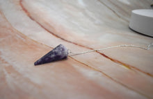 Load image into Gallery viewer, Lepidolite Crystal Stone Dowsing Pendulum Gift Wrapped