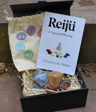 Load image into Gallery viewer, Chakra Crystal Raw Chunk Set Of Seven Inc Guide To The Chakras Gift Set