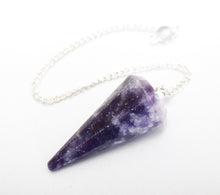 Load image into Gallery viewer, Lepidolite Crystal Stone Dowsing Pendulum Gift Wrapped