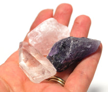 Load image into Gallery viewer, RAC Rose Quartz Amethyst & Clear Quartz Natural Crystal Chunk Set