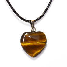 Load image into Gallery viewer, Tigers Eye Crystal Heart Pendant & 18" Cord Necklace |Reiju