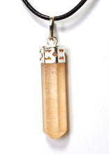 Load image into Gallery viewer, Orange Selenite Faceted Crystal Pendant & 18" Cord Necklace |Reiju
