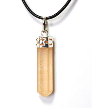 Load image into Gallery viewer, Orange Selenite Faceted Crystal Pendant & 18" Cord Necklace |Reiju