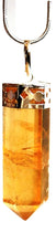 Load image into Gallery viewer, Citrine Crystal Faceted Pendant With Silver Plated 18" Chain