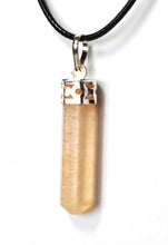 Load image into Gallery viewer, Orange Selenite Faceted Crystal Pendant & 18" Cord Necklace |Reiju