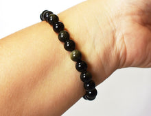 Load image into Gallery viewer, Black Obsidian Crystal Beaded Bracelet