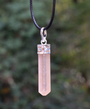 Load image into Gallery viewer, Orange Selenite Faceted Crystal Pendant & 18" Cord Necklace |Reiju