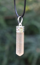 Load image into Gallery viewer, Orange Selenite Faceted Crystal Pendant & 18" Cord Necklace |Reiju
