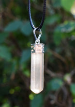 Load image into Gallery viewer, Orange Selenite Faceted Crystal Pendant & 18" Cord Necklace |Reiju