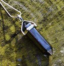 Load image into Gallery viewer, Hematite Polished & Faceted Crystal Stone Pendant & 18" Chain Necklace |Reiju
