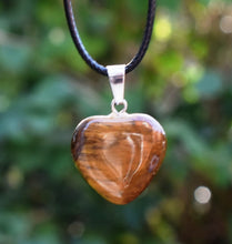 Load image into Gallery viewer, Tigers Eye Crystal Heart Pendant & 18" Cord Necklace |Reiju
