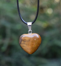 Load image into Gallery viewer, Tigers Eye Crystal Heart Pendant & 18" Cord Necklace |Reiju