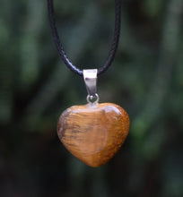 Load image into Gallery viewer, Tigers Eye Crystal Heart Pendant & 18" Cord Necklace |Reiju