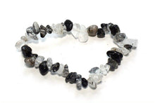 Load image into Gallery viewer, Tourmalinated Quartz Crystal Chips Bracelet