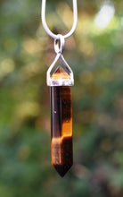 Load image into Gallery viewer, Tigers Eye Crystal 925 Silver Pendant & 18" Silver Chain Necklace
