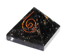 Load image into Gallery viewer, Black Tourmaline Crystal Stone Chips Small Orgone Pyramid