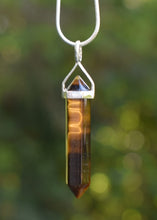 Load image into Gallery viewer, Tigers Eye Crystal 925 Silver Pendant & 18" Silver Chain Necklace