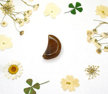 Load image into Gallery viewer, 100% Natural & Unique Brazilian Citrine Crystal Polished & Carved Small 'Quarter' Moon Inc Benefits Tag
