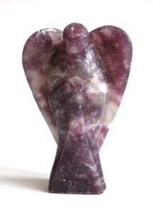 Large Lepidolite Crystal Stone Angel Figure