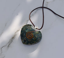 Load image into Gallery viewer, Bloodstone Crystal Orgone Heart Pendant