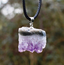 Load image into Gallery viewer, Amethyst Natural Crystal Cluster Pendant & 18" Cord Necklace |Reiju