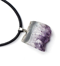 Load image into Gallery viewer, Amethyst Natural Crystal Cluster Pendant & 18" Cord Necklace |Reiju
