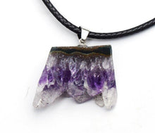 Load image into Gallery viewer, Amethyst Natural Crystal Cluster Pendant & 18" Cord Necklace |Reiju