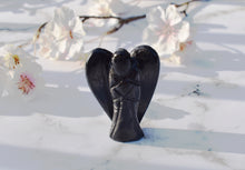 Load image into Gallery viewer, Black Tourmaline Hand Carved Crystal Stone 'Protection' Angel - Reiju