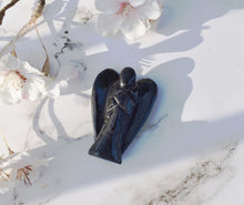 Load image into Gallery viewer, Black Tourmaline Hand Carved Crystal Stone 'Protection' Angel - Reiju