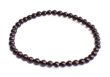 Load image into Gallery viewer, Black Obsidian Beaded Elasticated Bracelet