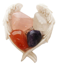 Load image into Gallery viewer, "Enhancing Energy & Lifting Fatigue" Crystal Stone Gift Set & Angel Wings Dish - Krystal Gifts UK