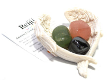 Load image into Gallery viewer, Anxiety Tumble Stone Crystal Set, Grief Gifts For Women, Angel Wing Dish, Unique Sympathy Gift, Holistic Wellness, Grieving Parent, Inner Peace