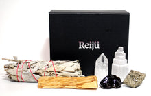 Load image into Gallery viewer, Cleansing Dispel Negativity Natural & Unique Crystals Boxed Gift Set Inc White Sage & Palo Santo