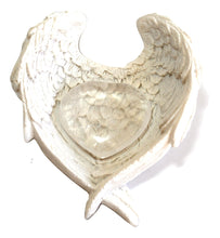 Load image into Gallery viewer, Clear Quartz Natural Crystal Heart Stone In Angel Wings Dish Gift Wrapped |Reiju