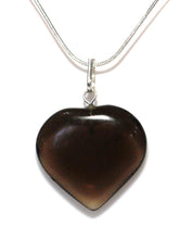 Load image into Gallery viewer, Black Obsidian Crystal Heart Pendant