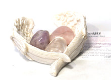 Load image into Gallery viewer, RAC Rose Quartz Amethyst &amp; Clear Quartz Natural &#39;Golden Triangle&#39; Crystal Tumble Stone Set