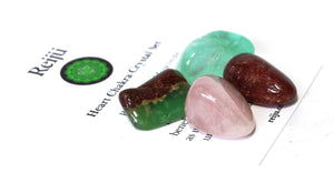 Heart Chakra Crystal Tumble Stone Healing Set (Beautifully Gift Wrapped)
